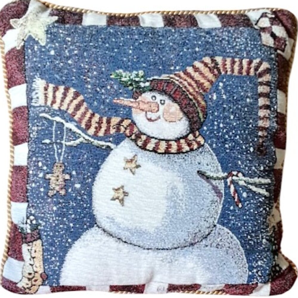 Sandi Gore Evans, Snowman Throw Pillow 15 x15